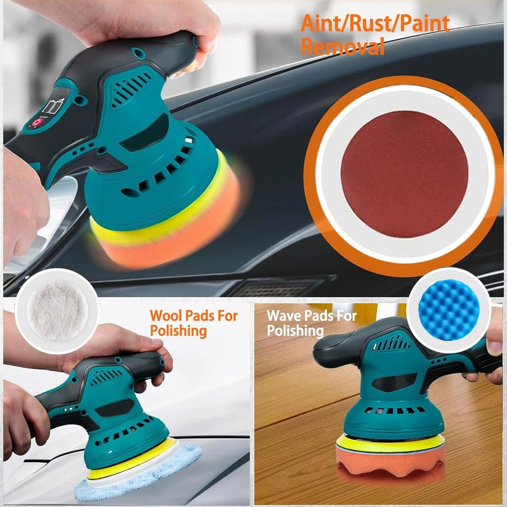 12V Battery Car Polisher Kit Set Cordless Rotary Buffer Polishing Machine Sander