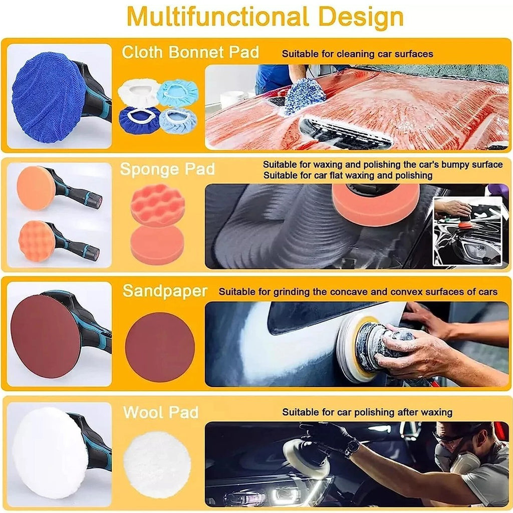 12V Battery Car Polisher Kit Set Cordless Rotary Buffer Polishing Machine Sander